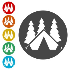 Tent icons set - Illustration 