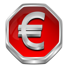 Fototapeta premium Button with Euro sign - 3D illustration