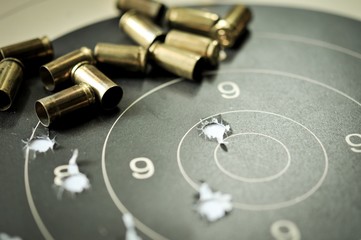 Goal setting with target, objectives and planning concept, top view, You can make a great target of business like a bullet target
