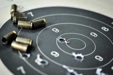 Goal setting with target, objectives and planning concept, top view, You can make a great target of business like a bullet target
