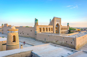 Madrassa in Khiva old town - obrazy, fototapety, plakaty