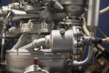 Metal engine close up. 
