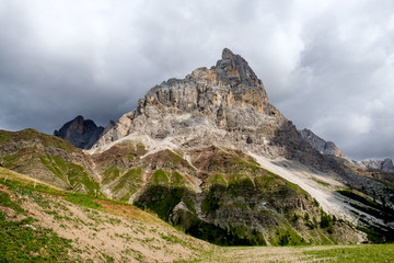 Fototapeta na wymiar Mountain peak of Cimon della Pala in the Italian dolomites near San Martino di Castrozza.