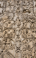 Plakat Close-up of the opulent and elaborated embossed sculptures in the Orvieto Cathedral