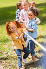 kids playing tug of war
