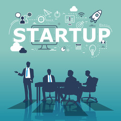 a group of businessmen plans for successful startup