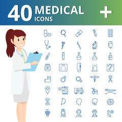 Medical health and healthcare icons.infographic