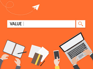 Value Search Graphic Illustration For Business