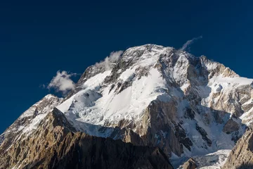 Crédence de cuisine en verre imprimé Gasherbrum Large pic de montagne au camp Concordia, randonnée K2, Pakistan