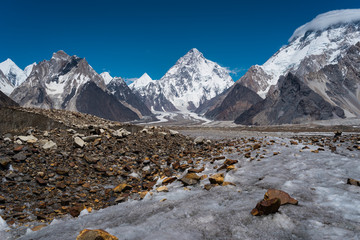 K2-bergtop, op één na hoogste berg ter wereld, Karakorum, Pakistan