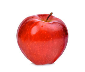 whole of red apple isolated on white background