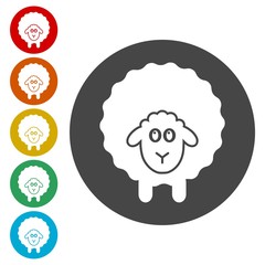 Sheep icons set. Farm animal vector illustration 