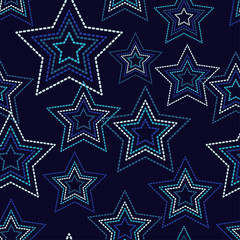 Seamless background with decorative stars. Dots texture. Textile rapport.