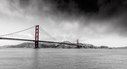 Golden Gate Bridge in San Francisco - Viewpoint from Torpedo Wharf, California, USA