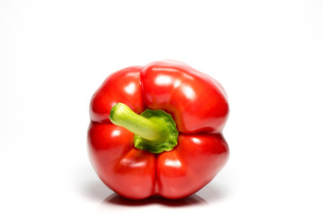 Red pepper over white background