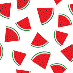 Seamless pattern with watermelon slices
