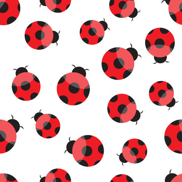 Seamless pattern with ladybugs