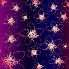 Pink exotic flowers - tropical pattern