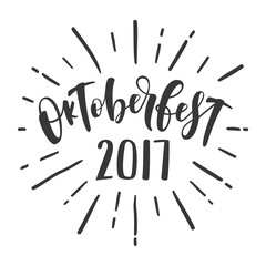 Oktoberfest celebration Lettering typography. Beer festival decoration icon.