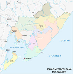 Map of the Metropolitan Region of Salvador in Portuguese
