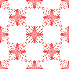 Seamless abstract ornament red on white background. Elegant vector pattern illustration for invitations, banknotes, diplomas, certificates, tickets and other papers security or wrapping design 