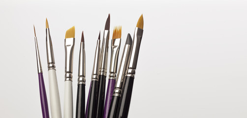 Set of professional manicure brushes