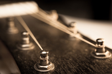 Acoustic guitar close-up shot