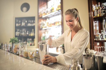 Bartender preparing a cocktail