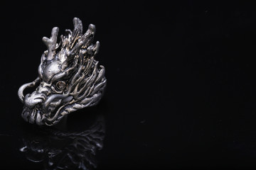 Dragon ring , silver ring dragon