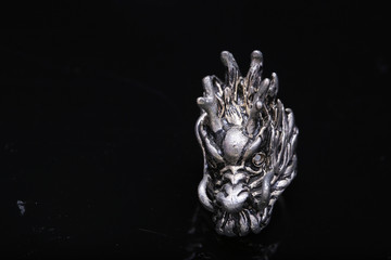Dragon ring , silver ring dragon