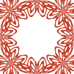 Square border frame, abstract contour, white (transparent) background. Vector illustration