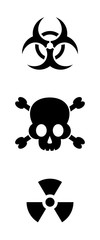 Vector biohazard and radioactive warning signs