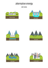 Vector set of illustrations in simple flat style