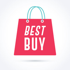 Best buy with shopping bag. Sale and promotion