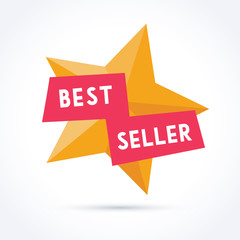 Best Seller with Star Illustration. Sale and promotion banner