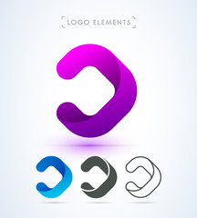 Vector abstract arrow logo template. Material design style