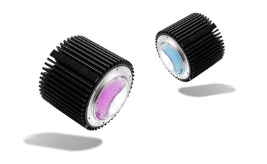 Industrial led bulb with big  lens at white isolated background 