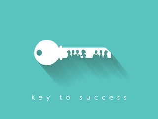 Fototapeta Key to success is in teamwork and communication business vector concept. obraz