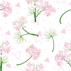 The agapanthus flower in spring. Pink flower is vector for seamless, pattern and background. 