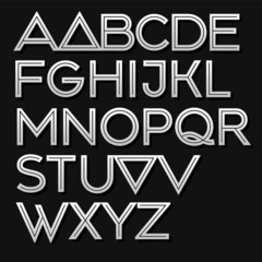 Geometric font with gradient shadow