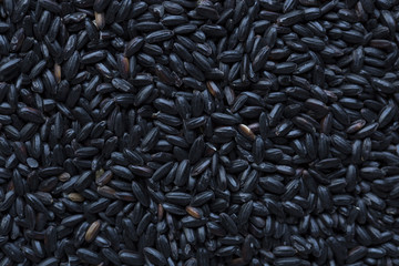 Black rice texture closeup.