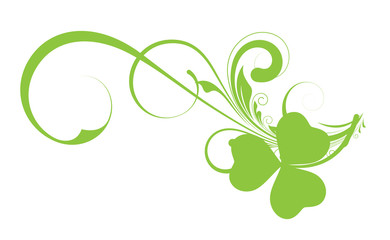 Patrick's Day Shamrock Flourish Element