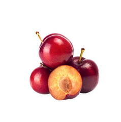 Isolated Acerola cherry on white background, thai cherry