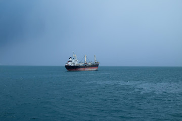 cargo ship on the java sea