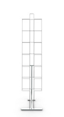 Empty advertising stand with shelves. Isolated on white background. Include clipping path. 3d render