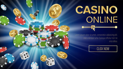 Obraz premium Casino Banner Vector. Jackpot Casino Billboard, Signage, Marketing Luxury Banner, Poster Illustration.