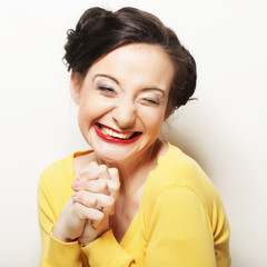 Beautiful young surprised woman. 