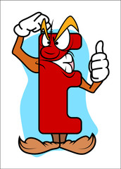 Angry Cartoon Alphabet E Vector Illustration