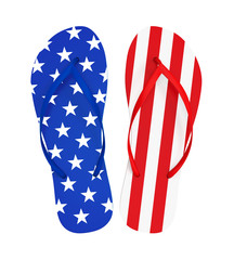 American Flip Flops Isolated
