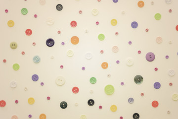 Sewing buttons background. Colorful sewing buttons texture. multi color sewing button on white background.